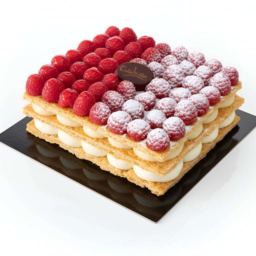 Tarta de hojaldre de frambuesa