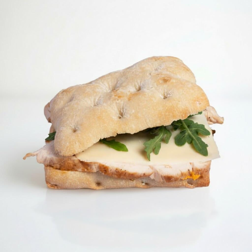 Focaccia de pollo braseado