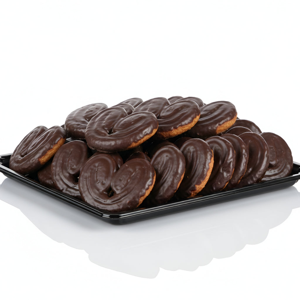 Bandeja de palmeritas de chocolate de hojaldre