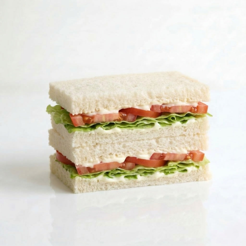 Sándwich de lechuga, tomate y mahonesa